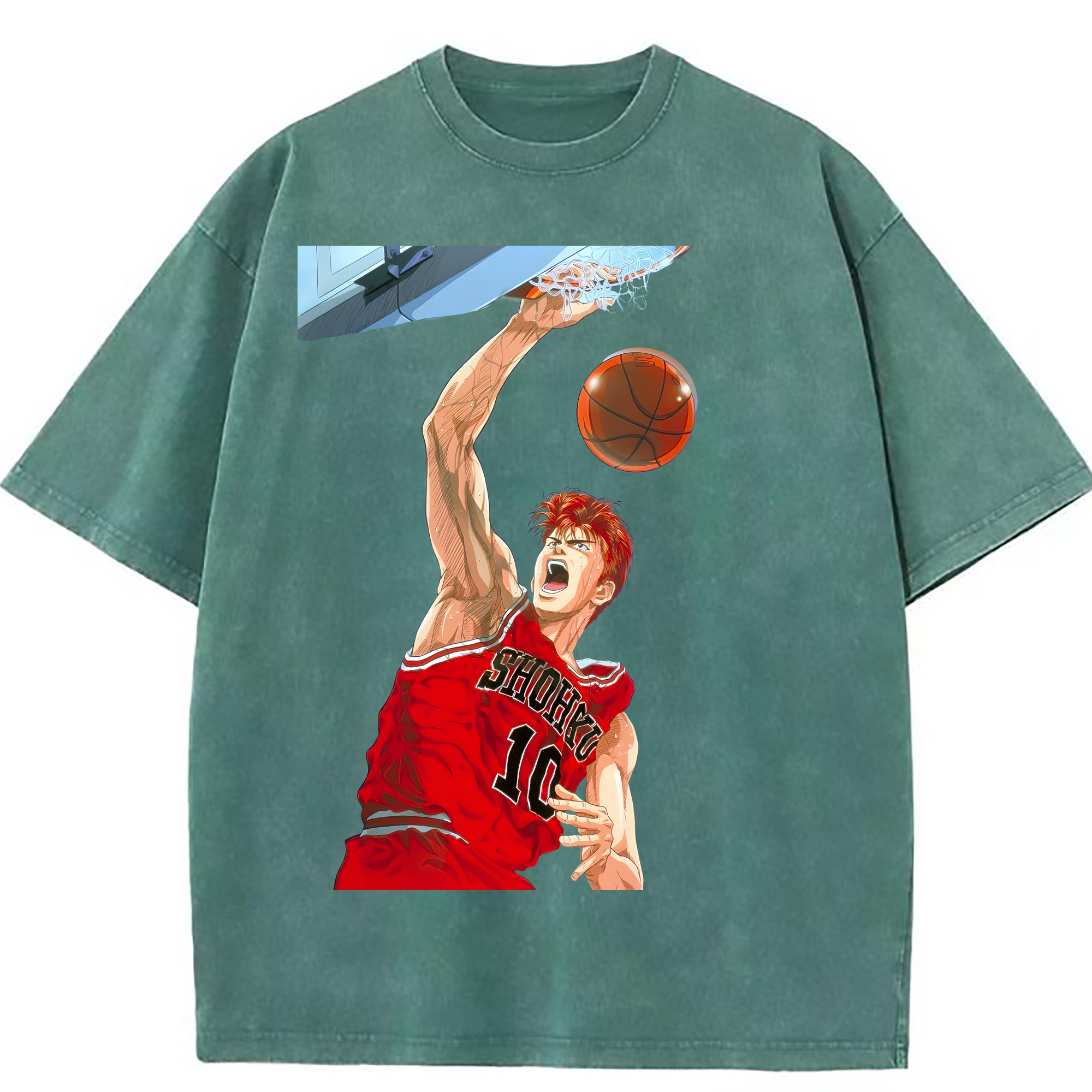 （画像用） SLAM DUNK／スラムダンク 綿100% ヴィンテージ風 半袖Tシャツ（フロントプリント）